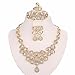 Moochi 18K Gold Plated Necklace Earrings Ring Bracelet Jewelry Set Africa Beads Costume Show Wedding