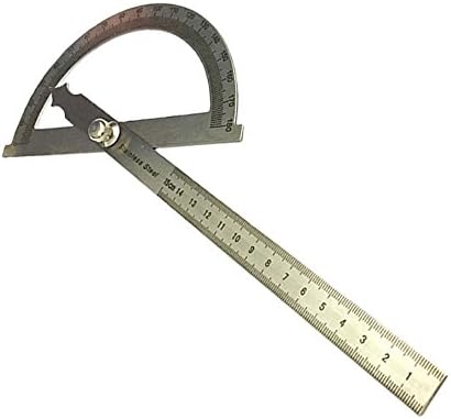 Stainless Steel Protractor Angle Finder 0-180 Degree with Swing Arm Measuring Ruler Tool 0-150mm