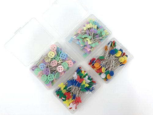 400 Pack Multicolor Flat Flower Head Pins Boxed (400 Pack)