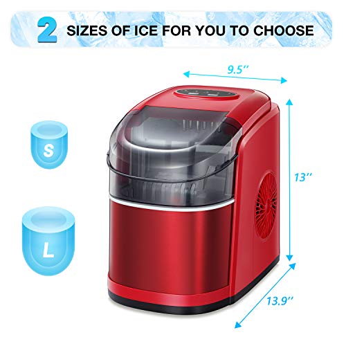 R.W.FLAME Ice Maker Machine for Countertop，Portable Ice Cube Maker with SelfCleaning, 26LBS/24H