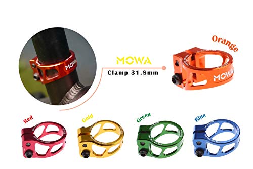 MOWA ASC Road Cyclocross CX Mountain Bicycle MTB Bike Cycling Alloy Seatpost Clamp 31.8 and 34.9 (Red, 31.8mm)