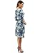 PattyBoutik Women's Faux Wrap A Line Dress (Blue, Green and White XL)