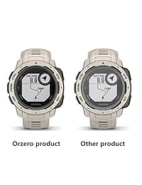 Orzero - Protector de pantalla de cristal templado para Garmin Instinct, 2.5D Arc Edges 9 Hardness HD, antiarañazos, sin burbujas, 3 unidades