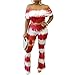 Bodycon4U Women's Plus Size Bell Bottom Pants Off Shoulder Crop Top 2 Piece Outfits