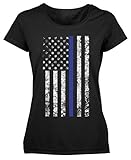 Rothco Women's Thin Blue Line Longer T-Shirt, Medium