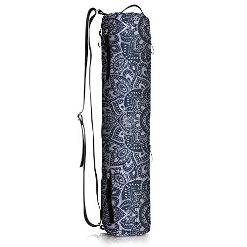 YOGA DESIGN LAB The Yoga MAT Bag Premium, All-in-One, Lightweight, Multi Pockets, Extra Durable | Designed in Bali | The Travel Yoga Bag That Fits Your Mat & Your Life! (Mandala Charcoal)