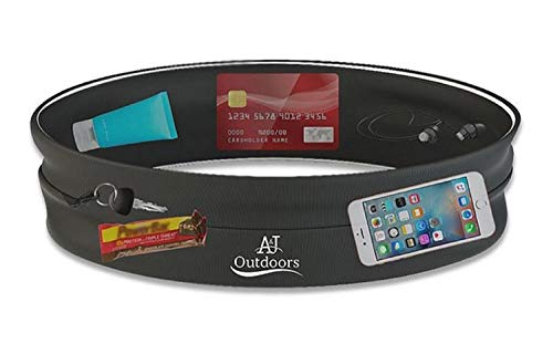 The Most Elastic Running Belt/Fanny Pack for Women and Men, Expandable Money Belt to Hold Cell Phones, Wallet, Keys, and More. Ideal Waist Bag Waist Pack for Hands-Free Travel, Sports and Yoga (L)