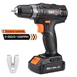20V Power Drill,Tacklife Cordless Drill Driver, 2 Adjustable Speed, Max Torque 265 in-lbs,19+1 Torque Settings with LED, Compact Battery Cell and Charger Included,PCD06B