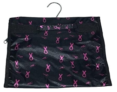 Hanging Cosmetic Organizer Bag - Roll up for Storage and Travel (Black Breast Cancer)