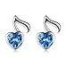 925 Sterling Silver Music Note Heart Stud Earrings for Women