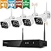 Audio| Wireless Security Camera System, XMARTO 4CH H.265+ Home Security System with 4X 720p HD WiFi Cameras, IP66 Weatherproof, IR Night Vision, Easy Mobile View, WiFi Relay, with Audio Inputs