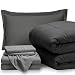 Bare Home Bed-in-A-Bag 5 Piece Comforter & Sheet Set - Twin Extra Long - Goose Down Alternative - Ultra-Soft 1800 Premium - Hypoallergenic - Breathable Bedding Set (Twin XL, Grey/Light Grey)