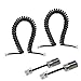 Telephone Cord Detangler,ATIVI 2 Pack Black Coiled Telephone Handset Cord 10 Ft Uncoiled / 1.2 Ft Coiled and 2 Pack Black Extended Rotatable Telephone Phone Cord Detangler Landline Telephone Accessory