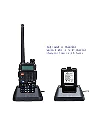 Walkie Talkies de alta potencia Radio BF F9HP de correa dual de 8 vatios (136 174MHz VHF y 400 520MHz UHF) Incluye kit completo con batería grande de Luiton