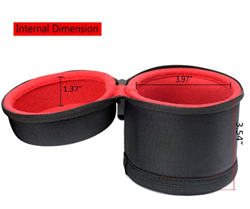 WGear Semi-Hard Lens Case for DSLR Camera Lens (Canon, Nikon, Sony, Pentax, Olympus, Panasonic,etc Listed with Models Below), Medium Size with Carabiner, Lens Cleaning Wipe (Black Medium)