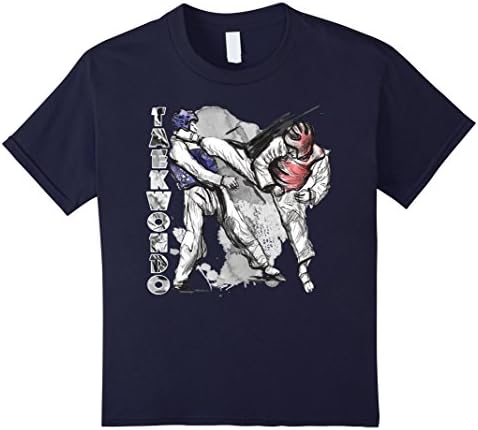Kids Taekwondo Tshirt - Taekwondo Coloful Tee Shirts 12 Navy