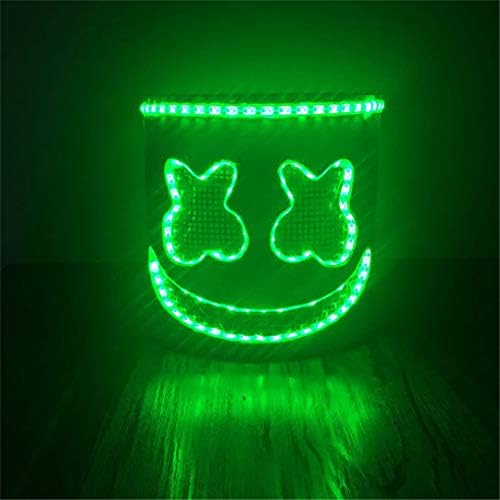 AKUKA DJ Mask Party, Music Festival Helmets, Novelty Costume Party Mask, Light Up Full Head Mask for Adults (LED Green)