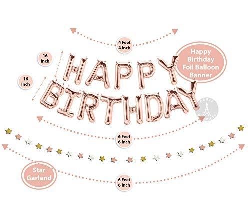 1st BIRTHDAY GIRL DECORATIONS (37 Piece Set) | Great for 1st Birthday Party Supplies and Rose Gold Party Decorations | Includes Rose Gold Confetti Balloons | Happy First BDay Princess Decorations - Thumbnail 4