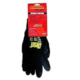 Medium/ 6 Pair Diesel Black Safety Gloves Latex Coated Grip Cut Resistant