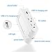 Houzetek Wall Mount Charger, 2 USB Ports & 4 AC Outlets LED Night Light Charging Station, Surge-Protected Power Socket Extender Topside Phone Holders