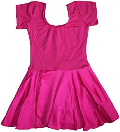 Lovelyprincess Hot Pink Classic Short Sleeve Leotard Tutu Dress,Size For 8-10T