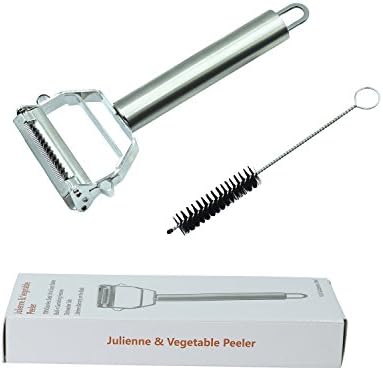 Vegetable Peeler,Kinsky Kitchen Ultra Sharp Stainless Cabbage Tomatoes Peeler with Cleaning Brush