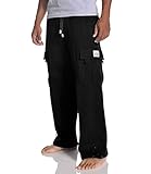 Pro Club Men's Heavyweight Fleece Cargo Pants, 5X-Large, Black