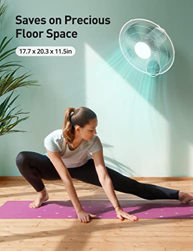 16 Inch Quiet Wall Mount Fan with Remote Control, 5 Speeds, 3 Wind Modes, 90° Oscillating Wall Fan, 8H Timer, Adjustable Tilt, Indoor Cooling Fan for Bedroom, Home Gym, Kitchen & Studio