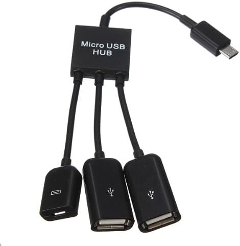 Dual Micro USB Host OTG Hub Adapter Cable For Nexus S3 Galaxy Tab.
