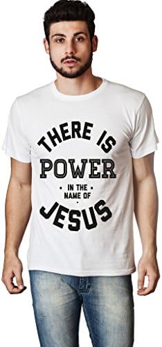 Living Water fashion Men's Christian Novelty T-Shirt POWER IN THE NAME OF JESUS-MD