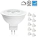 Luxrite LR21300 (10-Pack) 7W MR16 LED Bulb, 12V, 50W Halogen Replacement, Dimmable, Warm White 2700K, 500 Lumens, 25° Narrow Beam Spotlight, GU5.3 Base, Energy Star Qualified and UL Listed