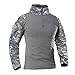 CRYSULLY Men's Outdoor Sport Tactical Hiking Military Duty Uniform Hunting T-Shirt Digital Camouflage Shirt ACU