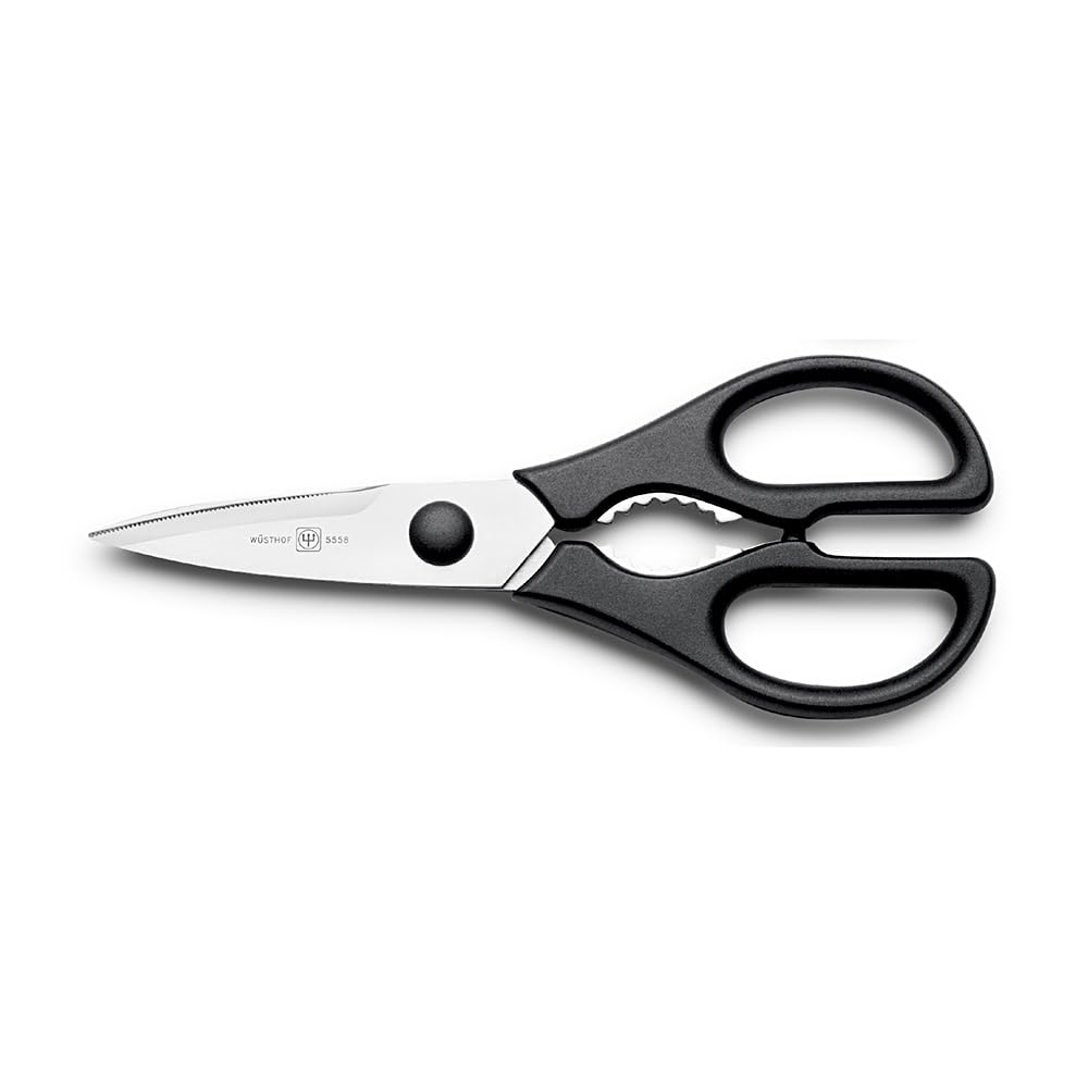 WÜSTHOF Kitchen Scissors (5558), 21 cm, indispensable Helper in Every Household, Sits Comfortably in The Hand, Stainless Steel, Black