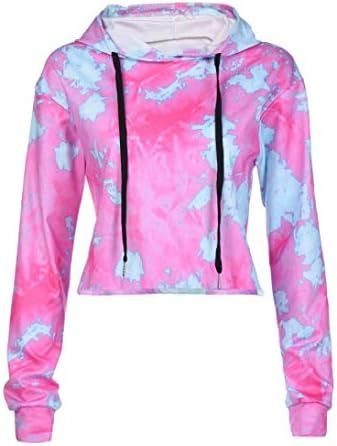 LisYOU Womens Drawstring Sweatshirt Long Sleeve Tie Dye Hoodie Top