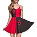 Lady Queen Women's Harley Quinn Scoop Skater Dress Clubwear Ball Party Skirt Size M Black Red
