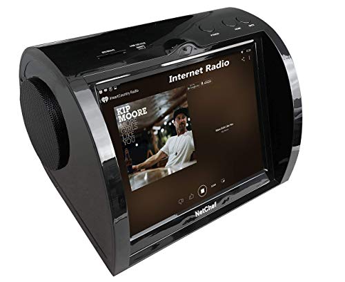 Internet Radio with Hi-Fi Speakers, 8” HD Touch Panel, Audio Book, 15K+ Radio Stations, Streaming Videos, Movies, Music, Auto Wi-Fi, Social Media, Recipes, More Features & Functions