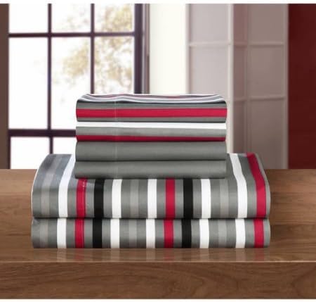 Clifton 6-Piece Bedding Sheet King Set with 2 Bonus Pillowcases - Grey