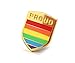 Pride Pin LGBTQ Badge Flag Gold Plated Enamel Pin PROUD Gay Community