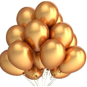 Mystic Toy Store Gold Metallic Finish Balloons for Birthday / Anniversary Party Decoration (Pack of 10)