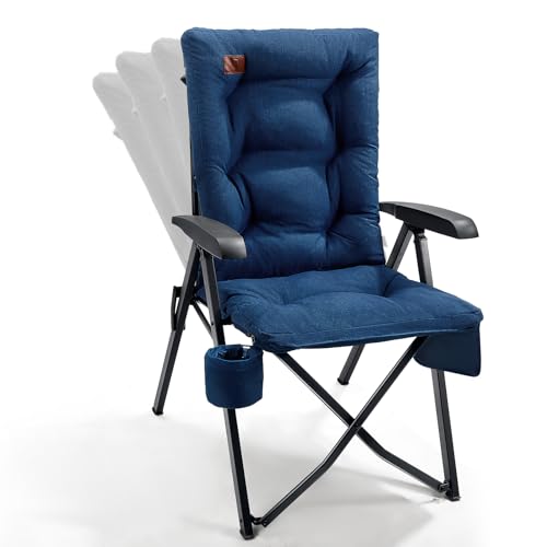 EVER ADVANCED Campingstuhl Faltbar Rückenverstellbar Gepolstert bis 150KG