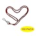HOSL 100 Pack Badge Lanyards Business ID Card Lanyards Employee Students Lanyard Round 36