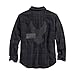 Harley-Davidson Men's Over-Dyed Plaid Slim Fit Shirt, Plaid/Black