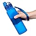 Nomader BPA-Free Collapsible Sports Water Bottle - Foldable with Reusable Leak Proof Twist Cap for Travel Hiking Camping Outdoor and Gym - 22 oz (Vibrant Blue)