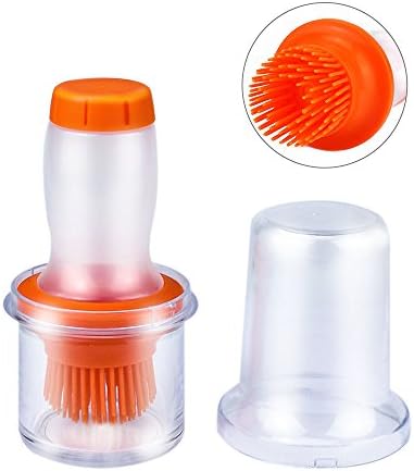 Silicone Oil Bottle Brush, Olive Oil Honey Bottles Containers for Barbecue Grilling Baking, Salad Dressing Dispenser Bottle, Pastry Brush for BBQ, Sauce Bottle Brush with Dispenser