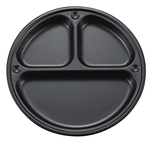 キャプテンスタッグ(CAPTAIN STAG) テーブルウェア プレート 皿 食器 仕切りプレート ふっ素樹脂加工 外径230×高さ20mm 日本製 メタリックブラックコート UH-63