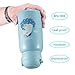 Unicorn Water Bottle with Straw for Kids, Cute Toddler Stainless Steel Thermos Cup with Carrier Holder Shoulder Strap and Spare Cover Lid, Insulated Leakproof BPA Free Flip Lid (18.6 oz Blue)
