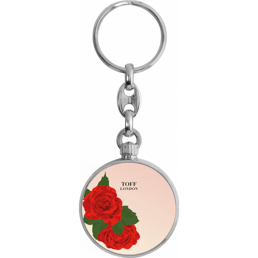 Toff London Red Rose Flower Keyring