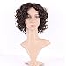 S-noilite Women Medium Short Curly Hair Wig Cosplay Party Costume Heat Resistant Synthetic Natural Fluffy Full Wigs 10inch Dark Brown
