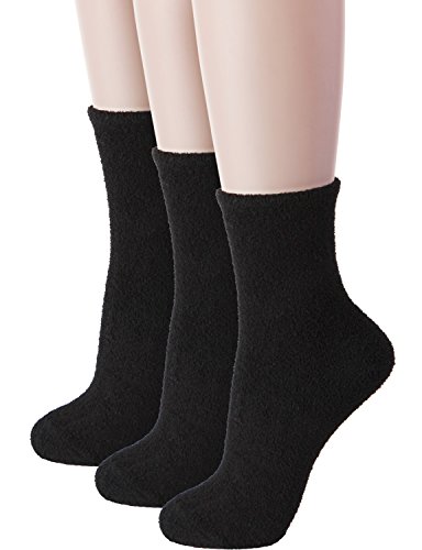 Haslra soft warm fine-needle microfiber fuzzy socks 3 p…