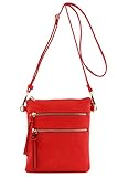 Functional Multi Pocket Crossbody Bag (Tomato Red)